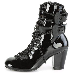 Gothic Lace Up Coffin High Heel Ankle Boots